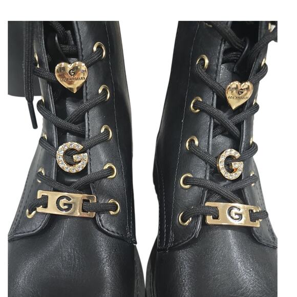 New GBG Los Angeles Black Combat Boots With Charm Logo - Picture 3 of 7